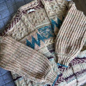 ❄️ Pilcro for Anthro super-soft chunky-knit open sweater jacket (size M/L)